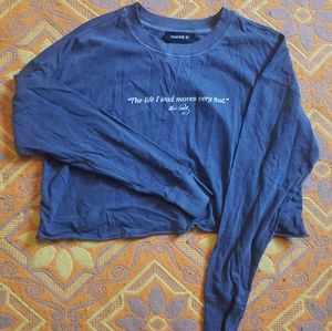 Elvis cropped long sleeve T-shirt